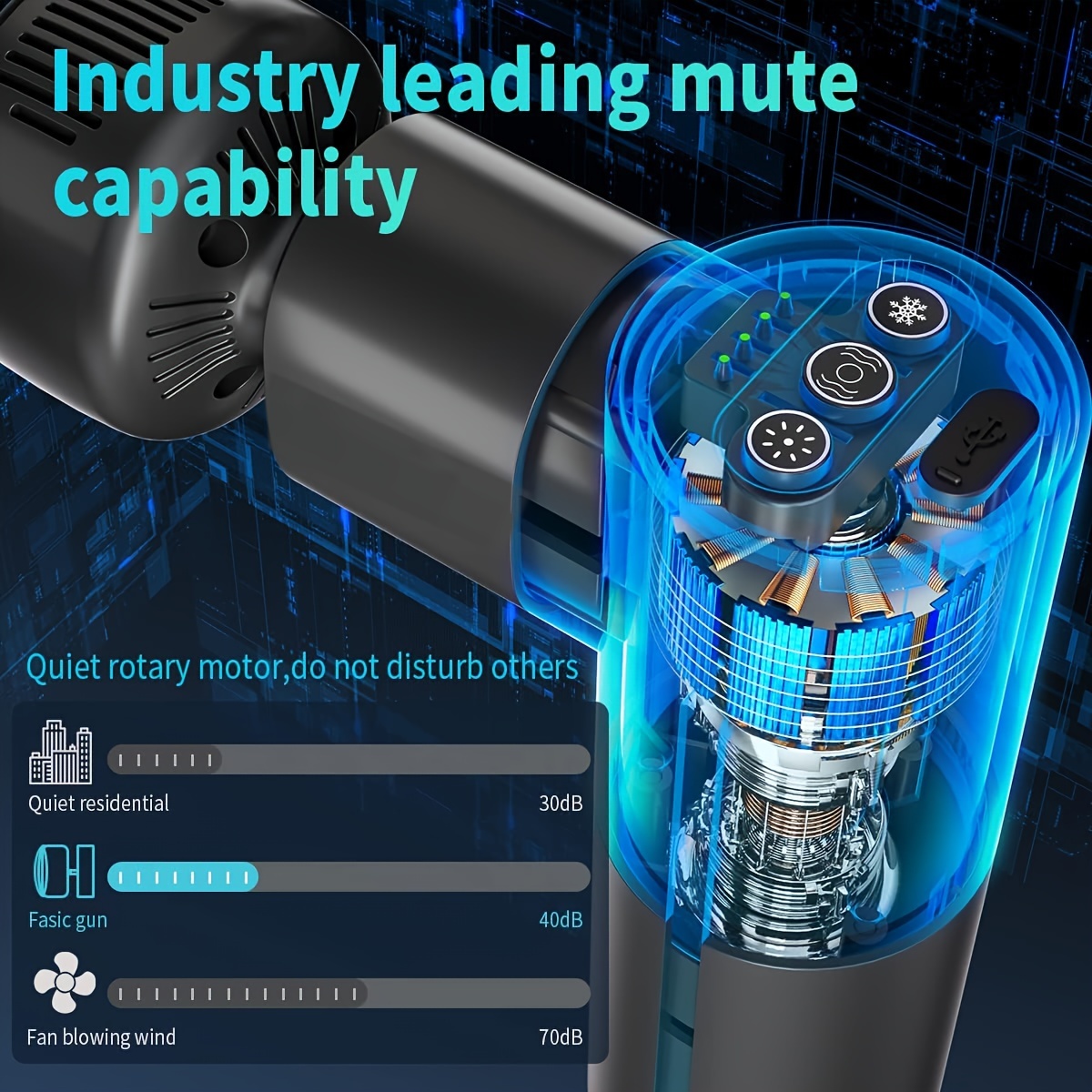 Heated Deep Tissue Massage Gun Close-Up