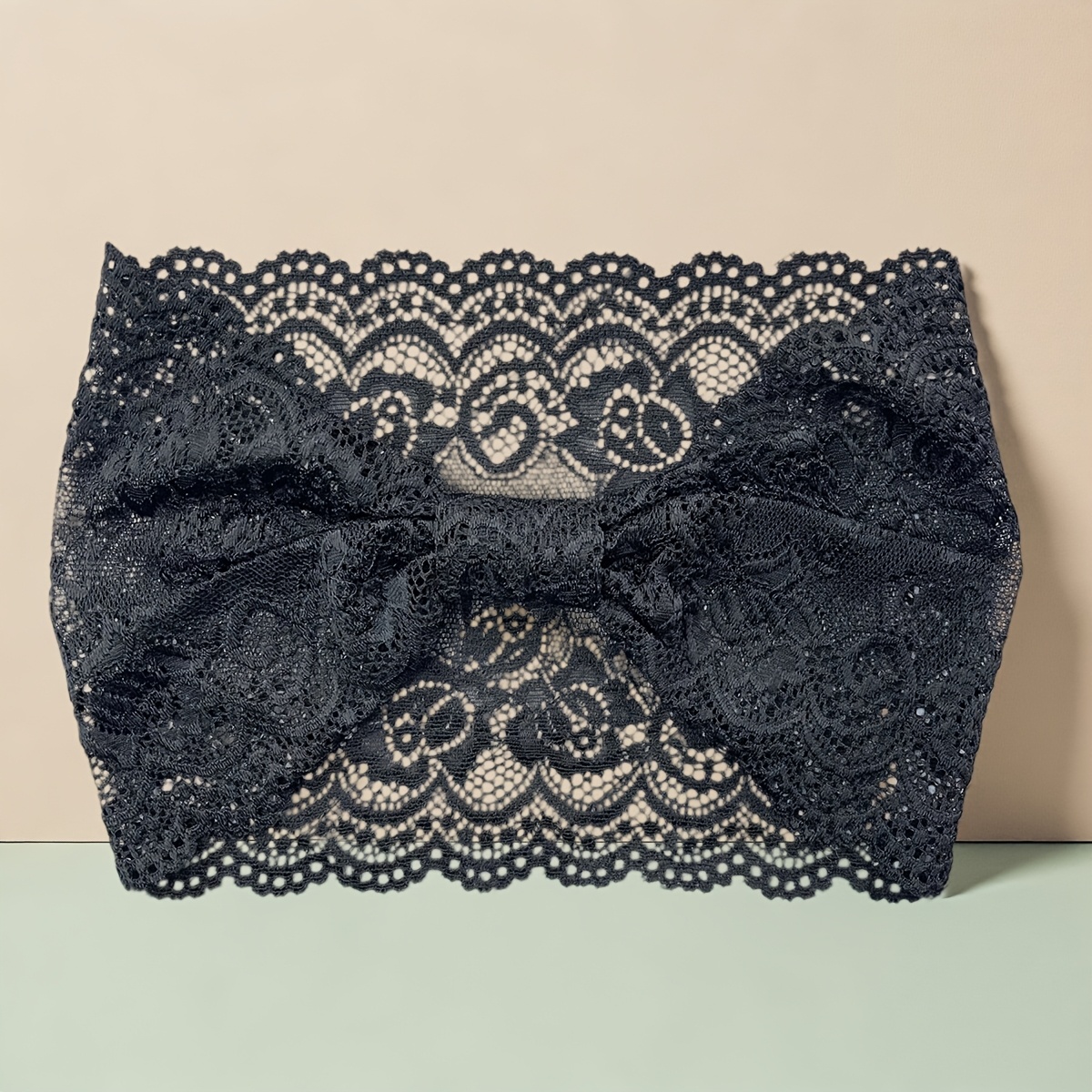 TEMU New Solid Color Lace Trim Stretch Elastic Hair Tie Headband, Suitable For Daily Use, Holidays, Exercise, Non-slip, Breathable, Fitness, Stretchy
