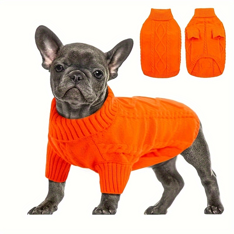 TEMU Pet Pullover Classic Turtleneck Thick Warm Sweater