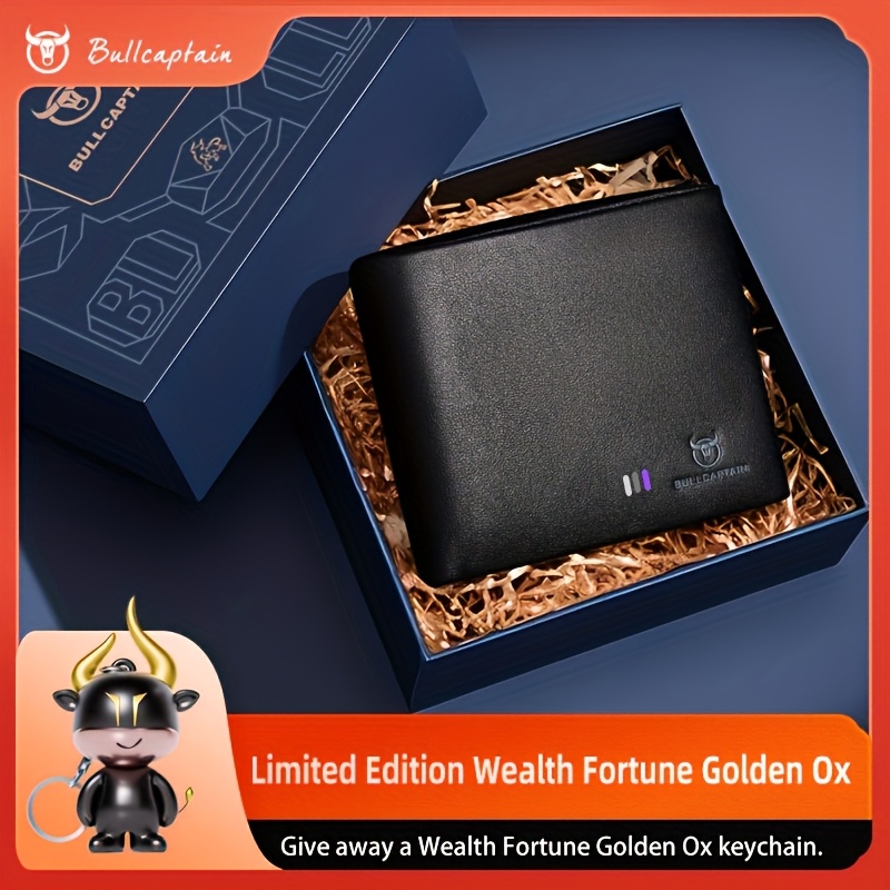 Image of Captain Niu Leather Goods Brand Men's Wallet Genuine Leather High-end Wallet Fashion Trend Men's Credit Card Bag Exquisite Wallet Gift Box For Boyfriend Husband Gift