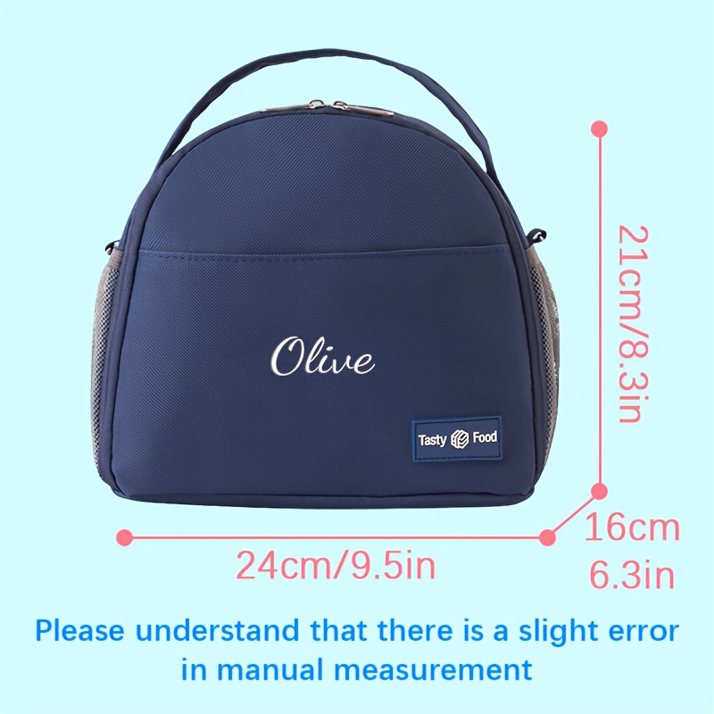 TEMU Design Élégant Demi-Cercle, Sac Bandoulière à Main avec Compartiment Boîte Repas, Conteneur Alimentaire Isolé, Ouverture Totale, Non-Contact