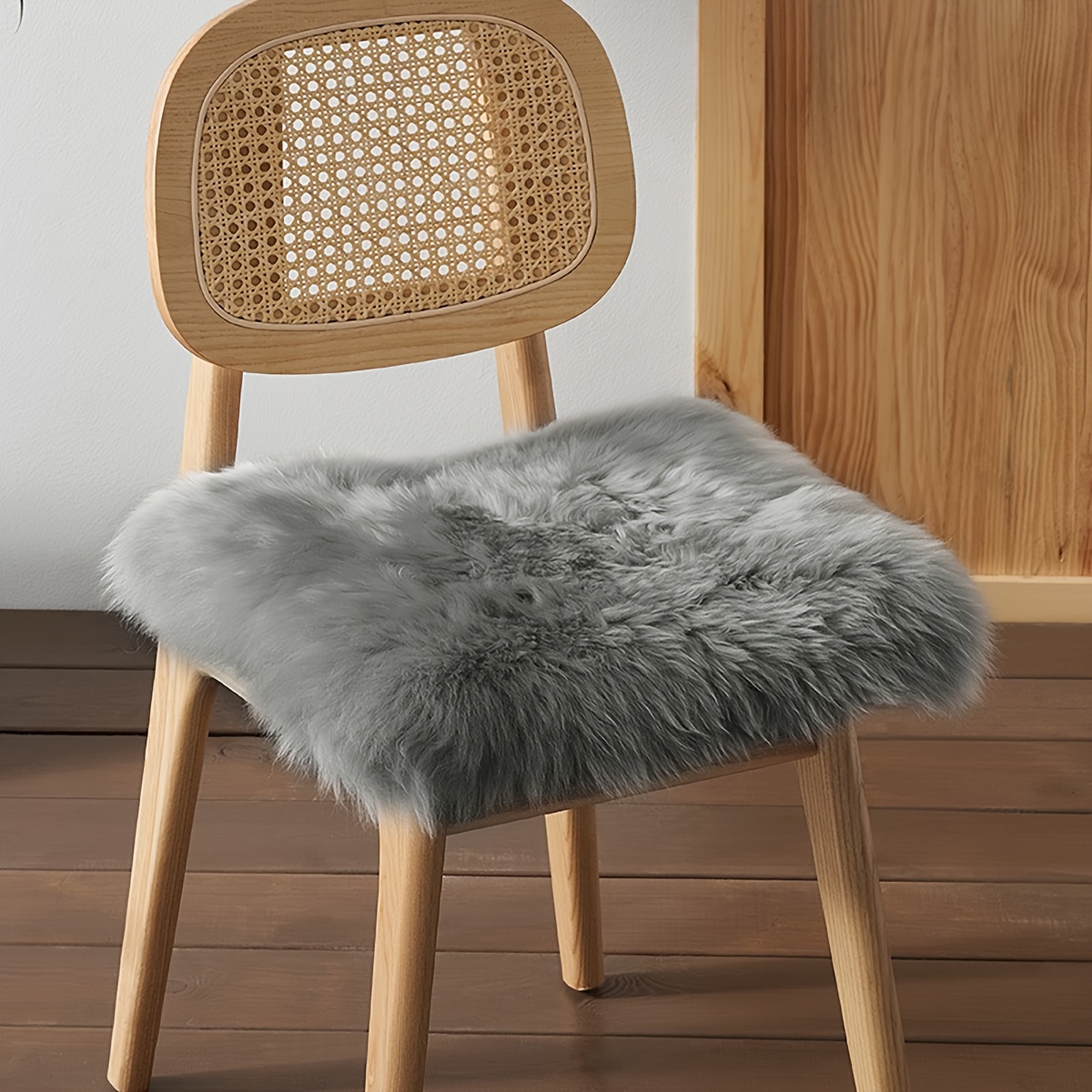 Image of 1pc Wool Chair Cushion, Sofa Cushion, Wool Rug, Car Seat Cushion, Suitable For Autumn Winter Comfortable Sofa Bay Window Bedroom Anti-slip Decorative Plush Cushion, Multi-sizes