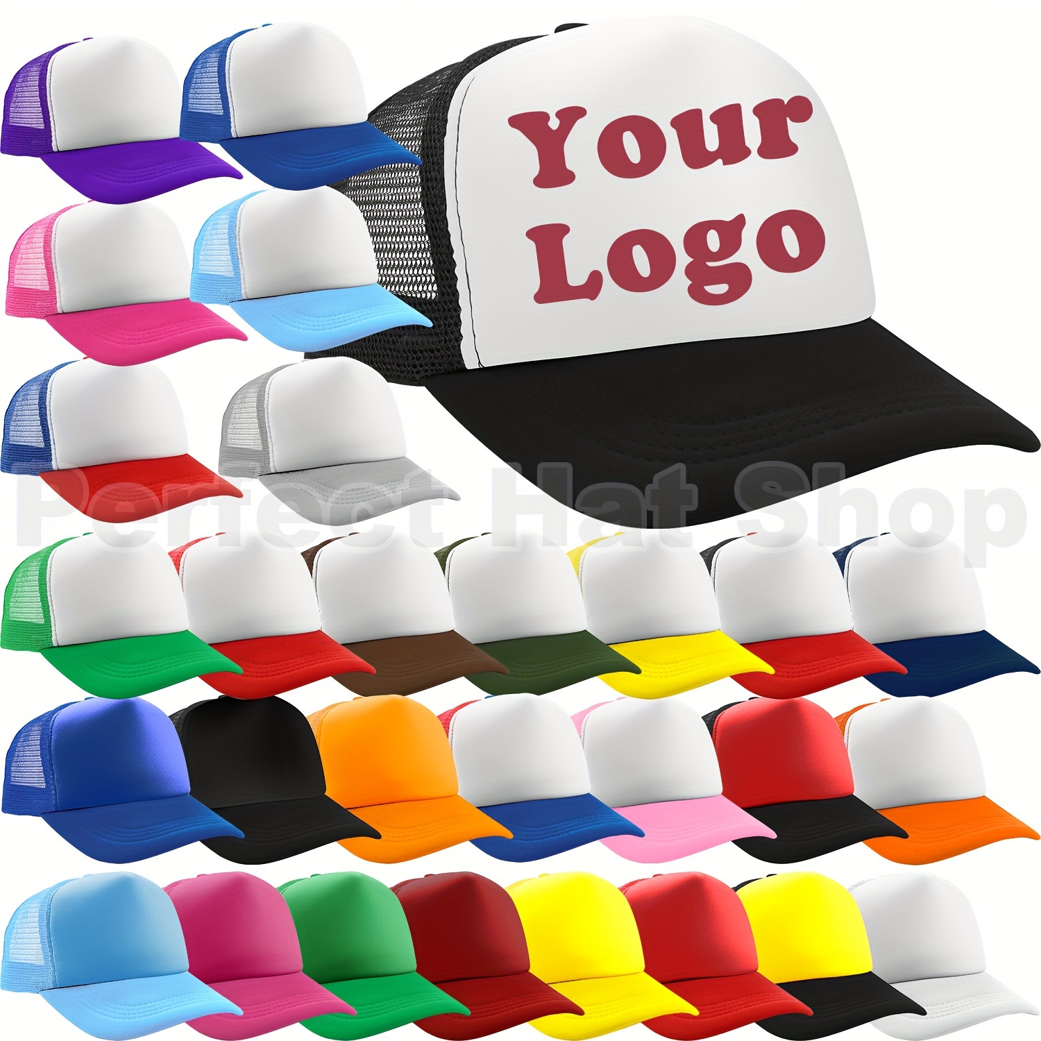 

Custom Personalized Trucker Hat - Adjustable Mesh Baseball Cap With Your Logo/text, Unique Casual Sunshade Cap, Multi-color Options Available