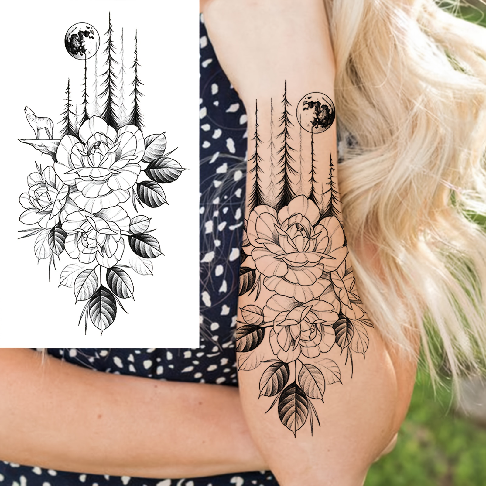 红玫瑰纹身手臂男- 抖音, image size:1600x1600