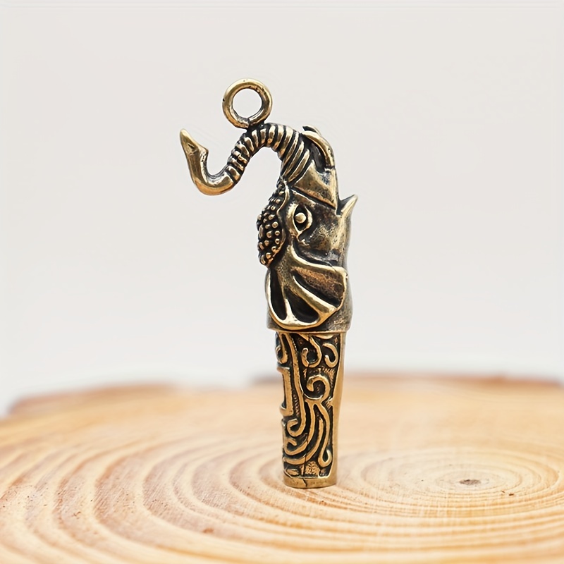 Image of A Vintage Brass Elephant Whistle, Perfect As A Desktop Decoration, Dog Training Whistle, Car Keychain Accessory, Outdoor Survival Whistle, Or Small Party Gift