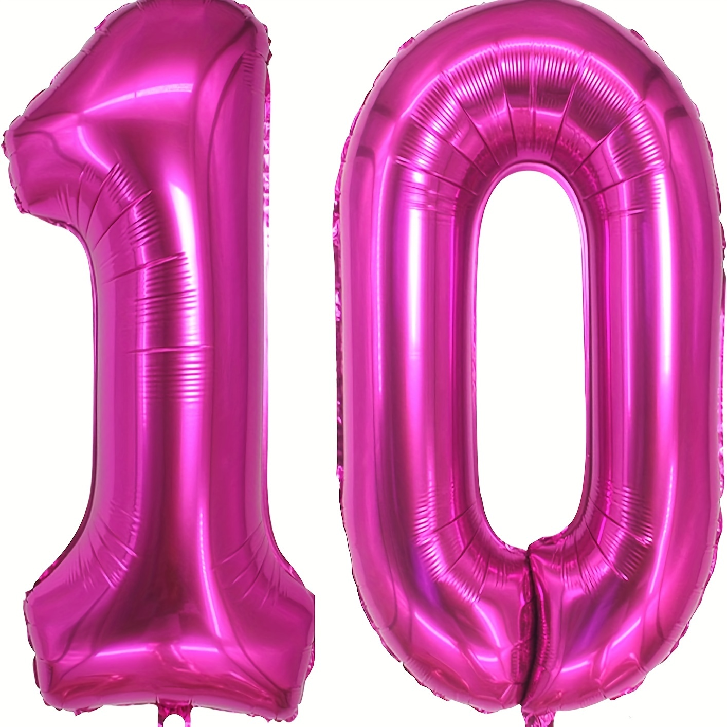 

Jumbo Hot Pink Foil Balloons - 10th Birthday Or Anniversary Celebrations