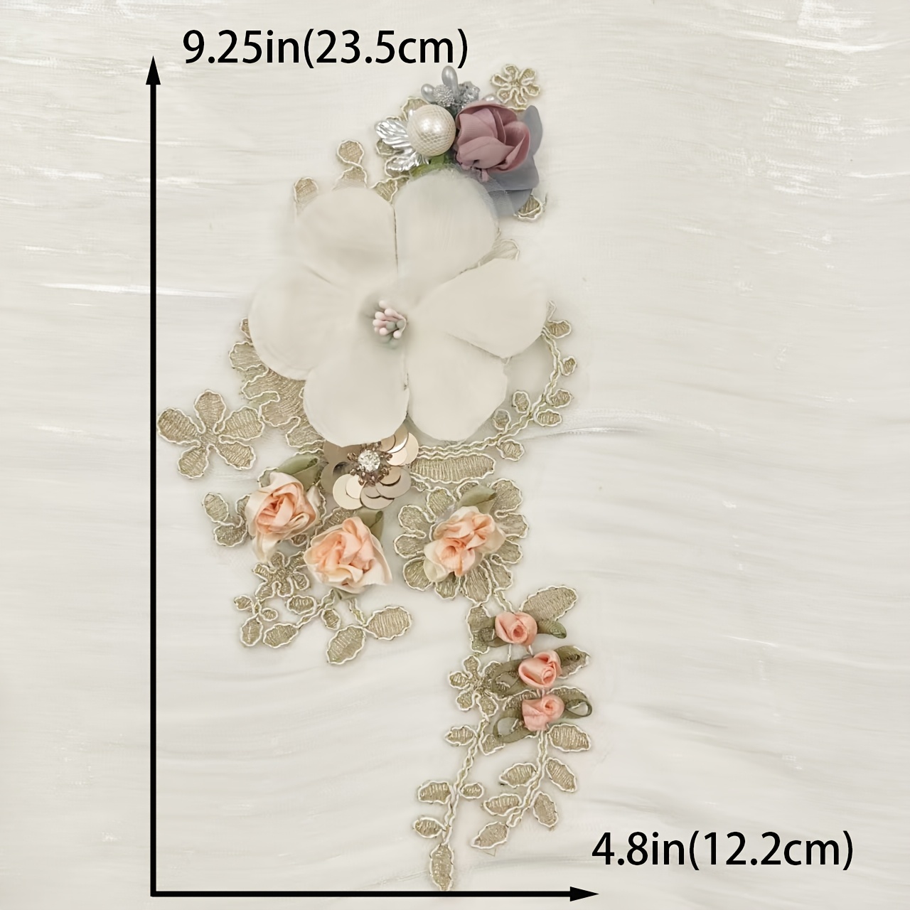3D Floral Lace Embroidery Sequined Patchwork