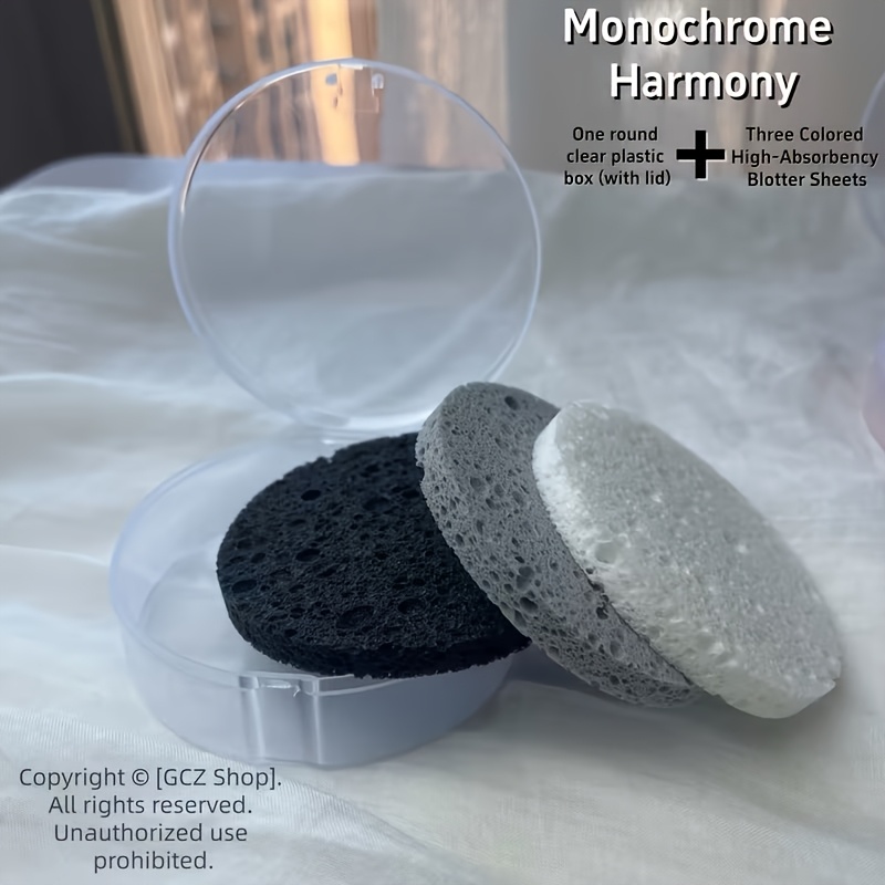 TEMU 3 piezas/ Esponja absorbente redonda para acuarela, esponjas de de absorción para pintura, suministros para manualidades artísticas