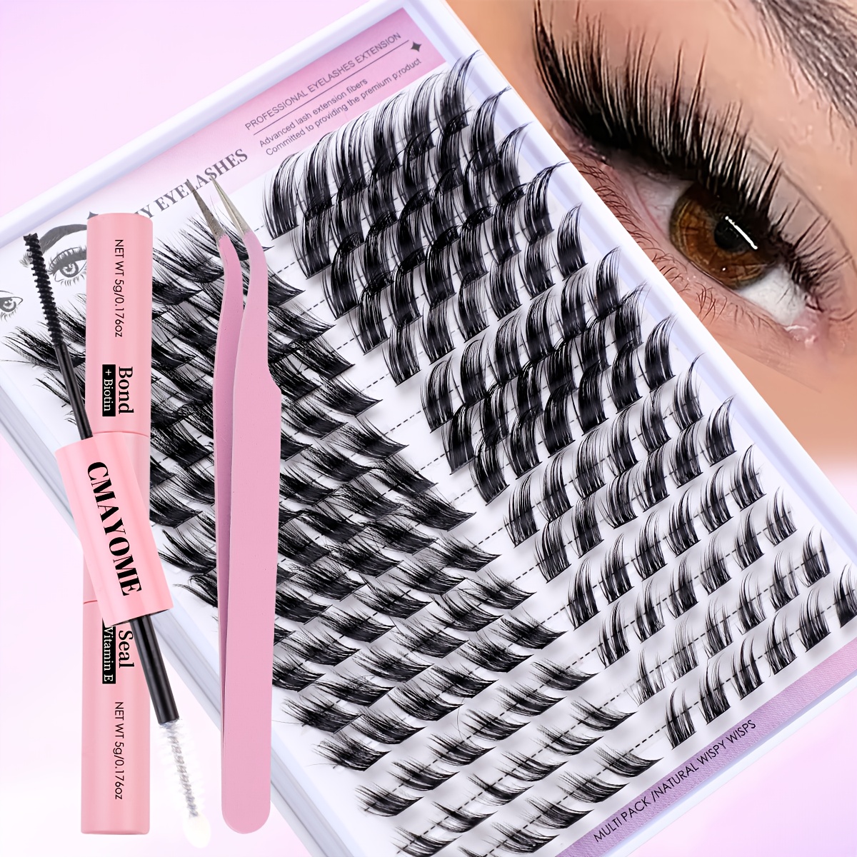 168 Cluster Individual False Eyelashes, 12-18mm Mixed Lengths - Cat Eye And Fox , Natural-looking, Reusable, Beginner-friendly For Use