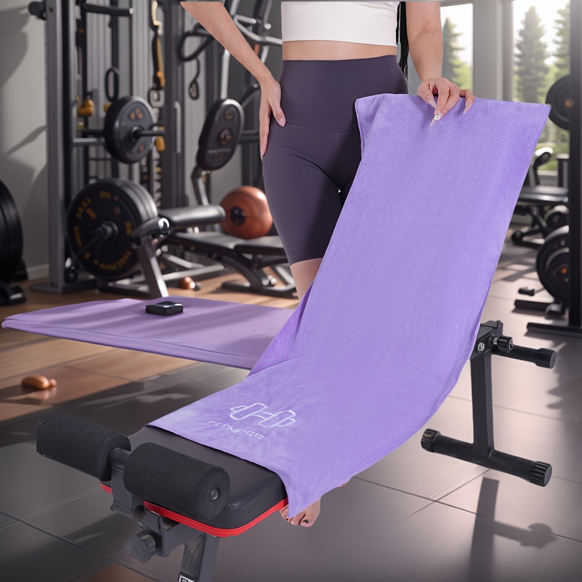 1-Pack 1pc Extra Large Sports Mat Towel Suitable for - Quick-Dry Microfiber Gym Towel with Discreet Pocket, Large Workout Mat for, Dumbbell & Equipment, Ideal Fitness Gift for / (Machine Washable)