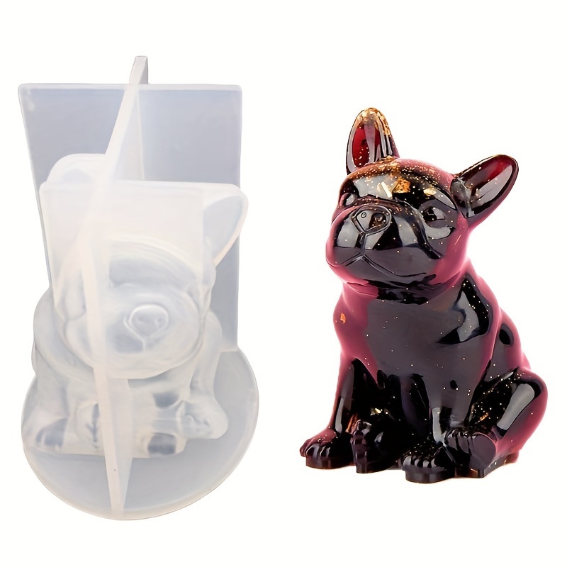 

3d French Bulldog Soap Resin Mold, Puppy Silicone Mold For Decorating Candle Making Resin Epoxy Jewelry Diy Necklace Pendant Casting Plaster Clay Mold