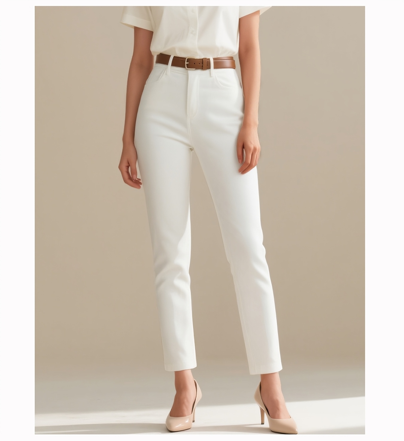 Close-up of the denim texture and solid color