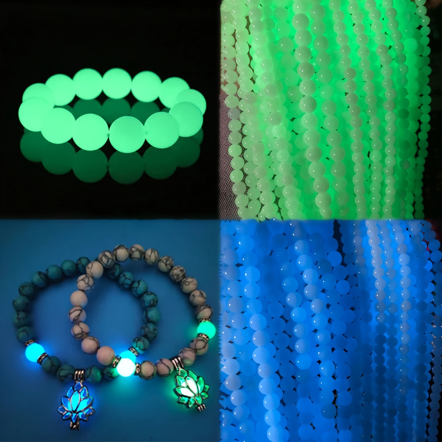 Natural Stone Beads Luminous Glowing In Dark Round Beads - Temu