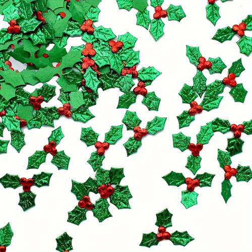 20pcs festive christmas leaf decorations polyester diy craft accessories for party decor best for christmas