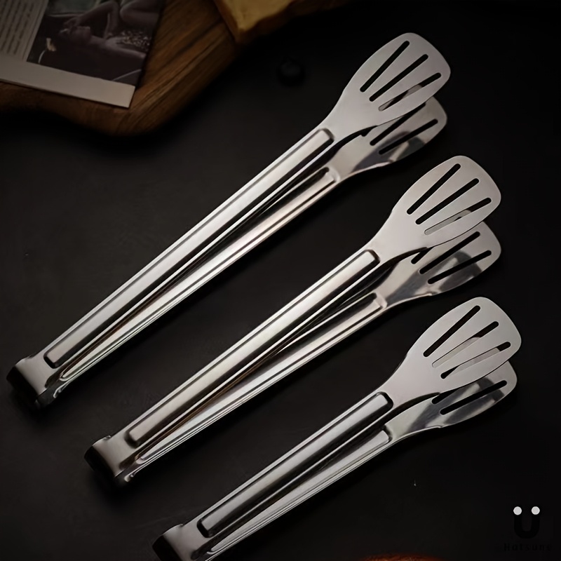 Image of Tableware Clip And Kitchen Tongs Set! Food Clips And Kitchen Tongs Made Of Stainless Steel, Suitable For Grilling. Food Tongs Used For Air Fryer, Bread, Barbecued Meat, And Steak. Are Heat-resistant.