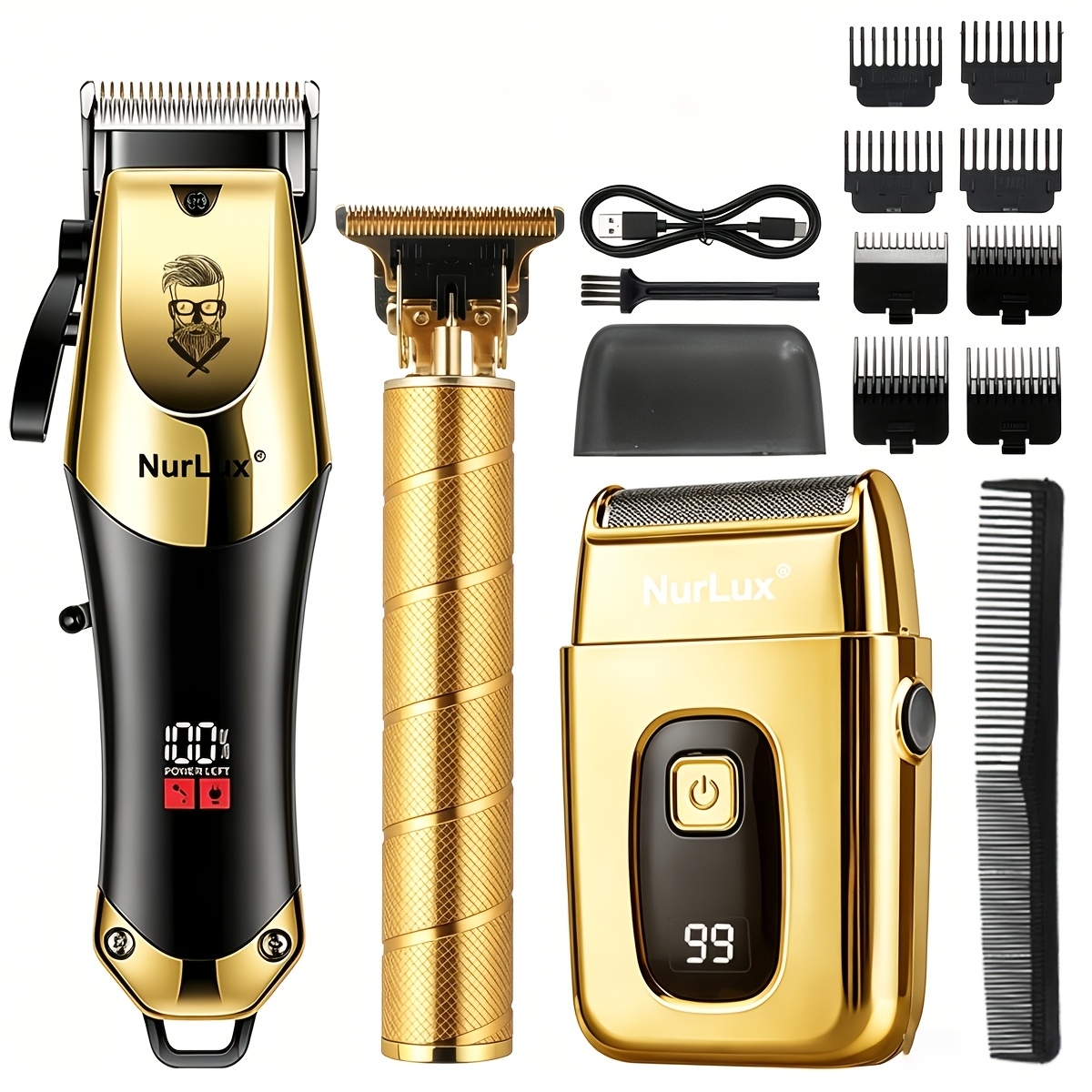   4pcs 3pcs 2pcs 1pc mens professional   clipper trimmer set wireless hair clipper mens hair cutting kit easy to   and beard   usb charging holiday gift for dad for boyfriend perfect fathers day present
