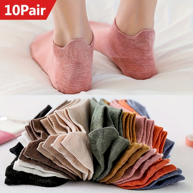 

Women Cute Socks, 10 Pairs Cute Embroidered Ankle Socks, Soft & Lightweight Low Cut Socks, Women's Stockings & Hosiery, Simple & Comfy (colourful)