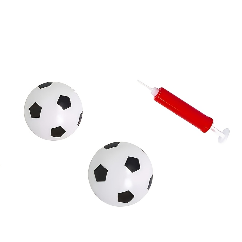 TEMU 3pcs Set: 2 Soccer Balls + 1 Air Pump, Soccer Goal Toy With Air Pump, Game Set, Suitable For Children's Outdoor And Indoor Activities, By