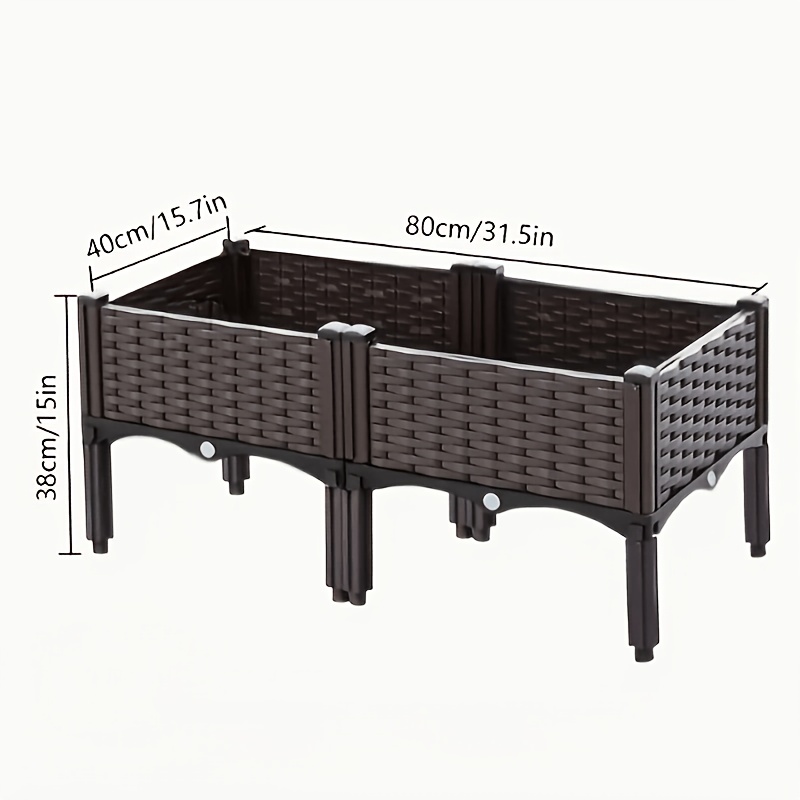 TEMU Jeu de 2/3 jardinières surélevées multifonctionnelles avec pieds, jardinière surélevée avec système de drainage, adaptée à la de légumes et de