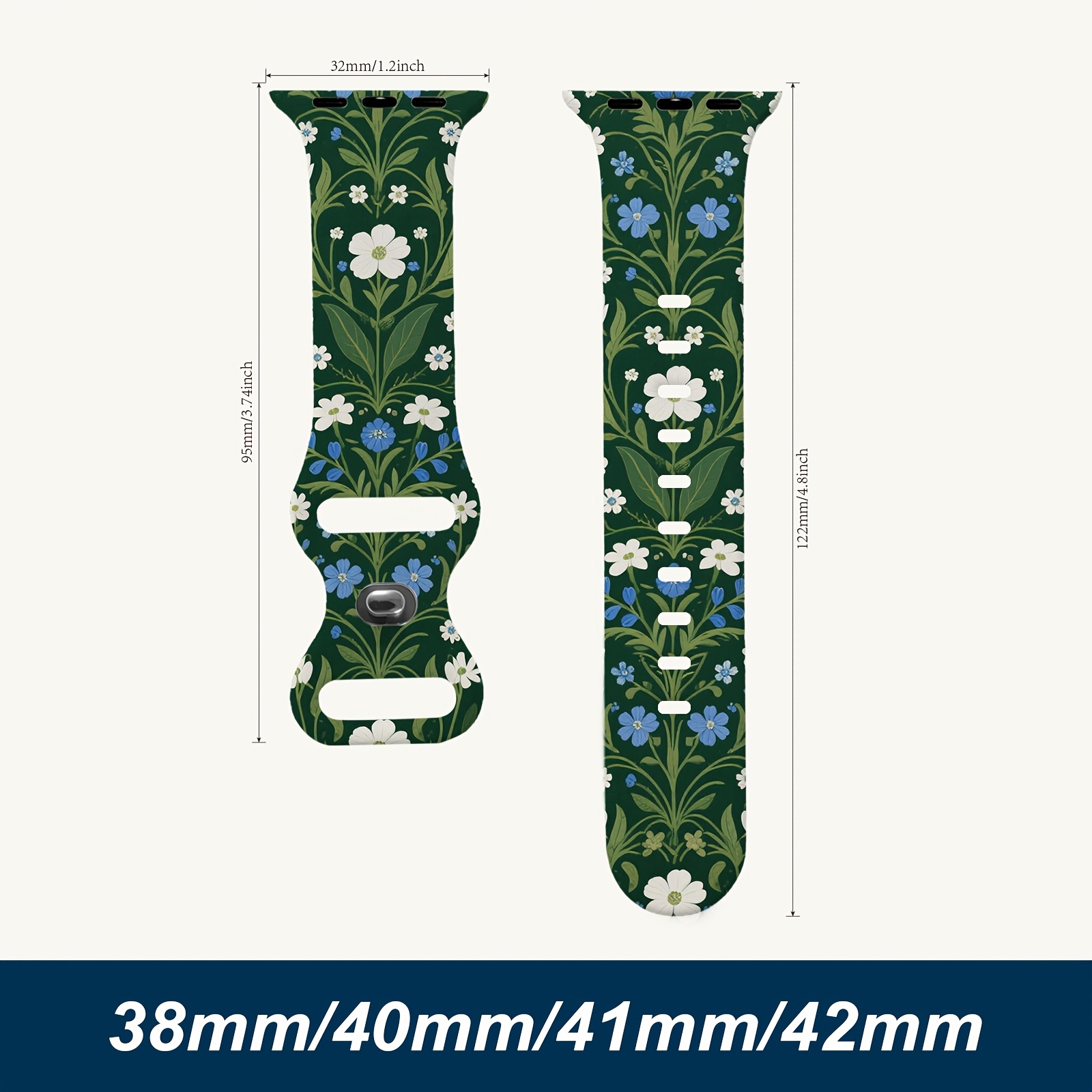 TEMU Correa Floral Compatible con Apple Watch 38mm 40mm 41mm 42mm 44mm 45mm 49mm para Mujeres Hombres Regalos Elegante Bonita de Flores Pulsera