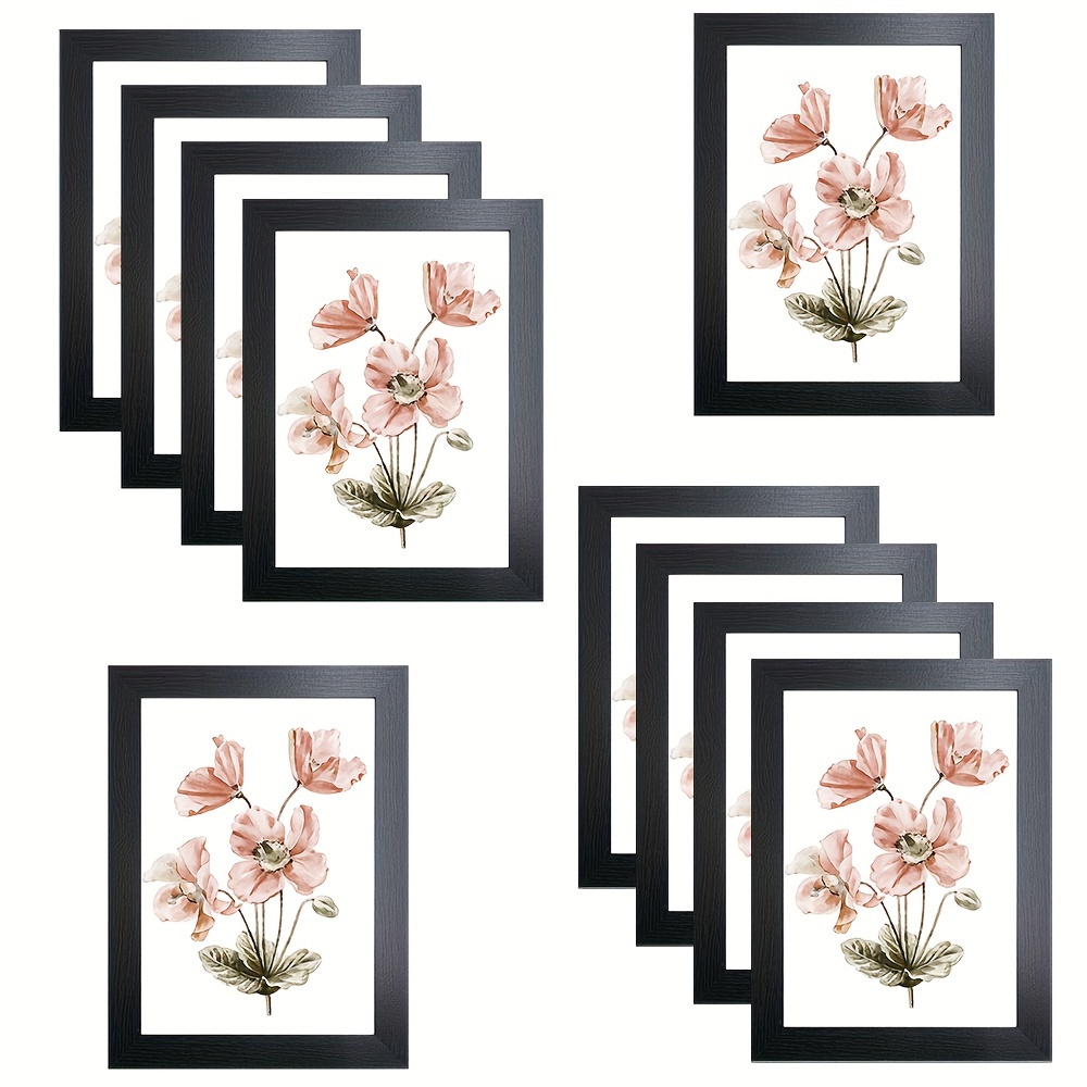 TEMU Pack Of 10 Photo Frame 6x4 Black Picture Frames Wall Mount Certificate Frames Uk