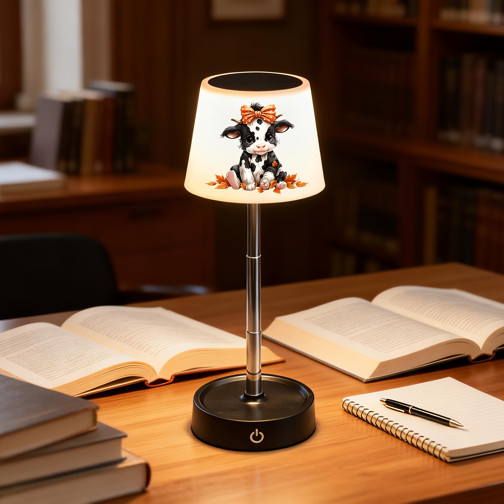 Cartoon Cow Adjustable Height Desk Lamp, Soft Glow