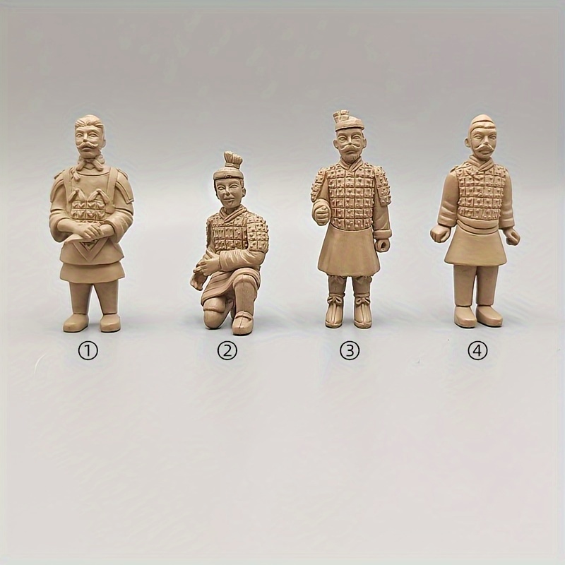 Terracotta Warriors Chariot Model Set Creative Pvc Historical Figurines