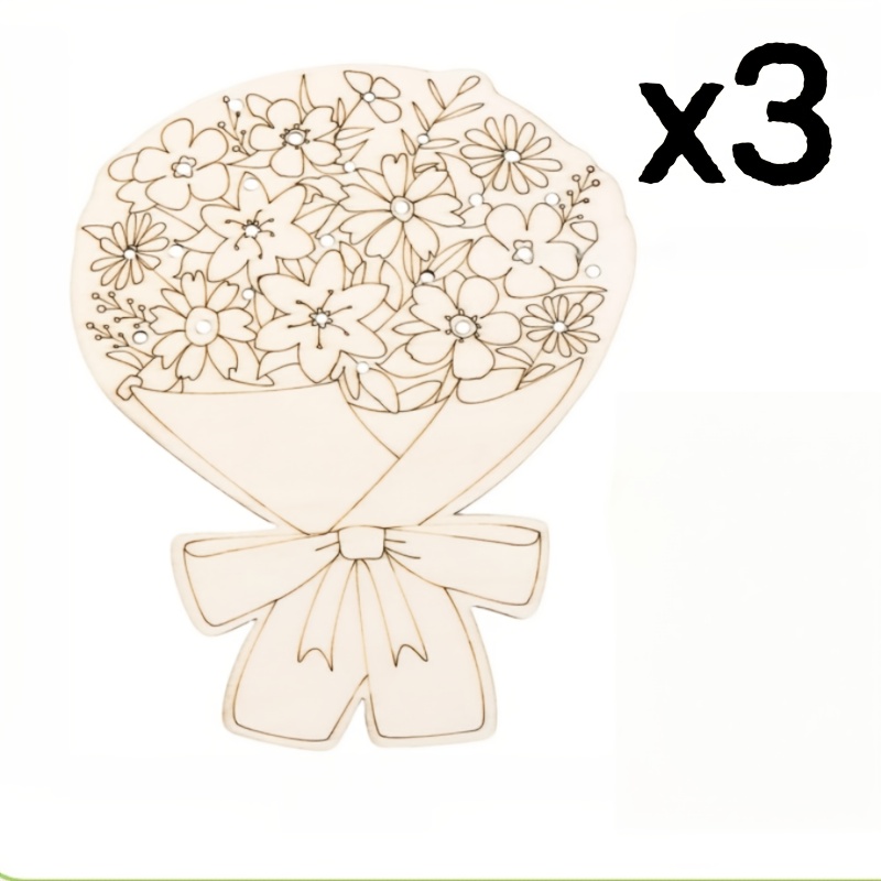 3pcs Wooden Natural Exploration Boards - Outdoor Bouquet Arrangement Activity Set, Suitable For Garden Parties - Floral Craft Art Kit