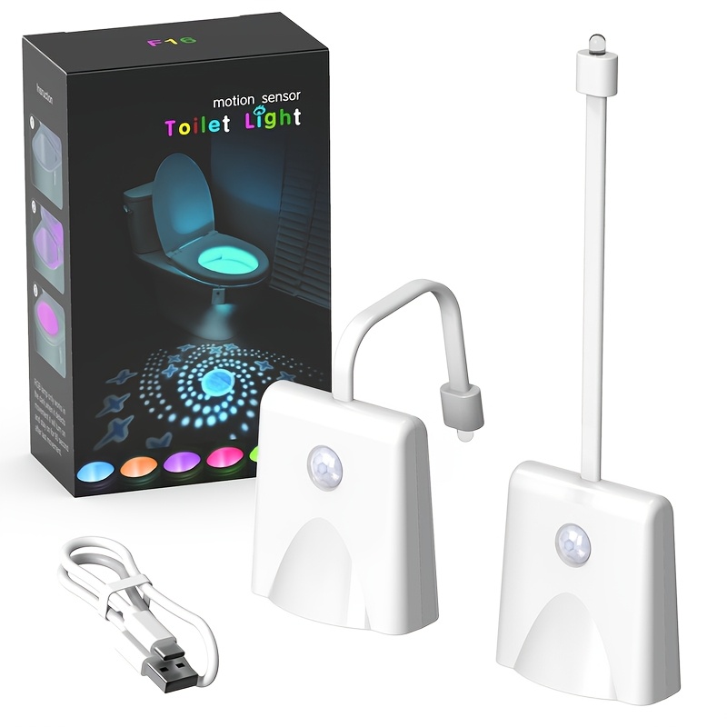 toilet night light led toilet light with motion sensor 7 color rgb changing   usb rechargeable bathroom night lamp for safe     Product details 5