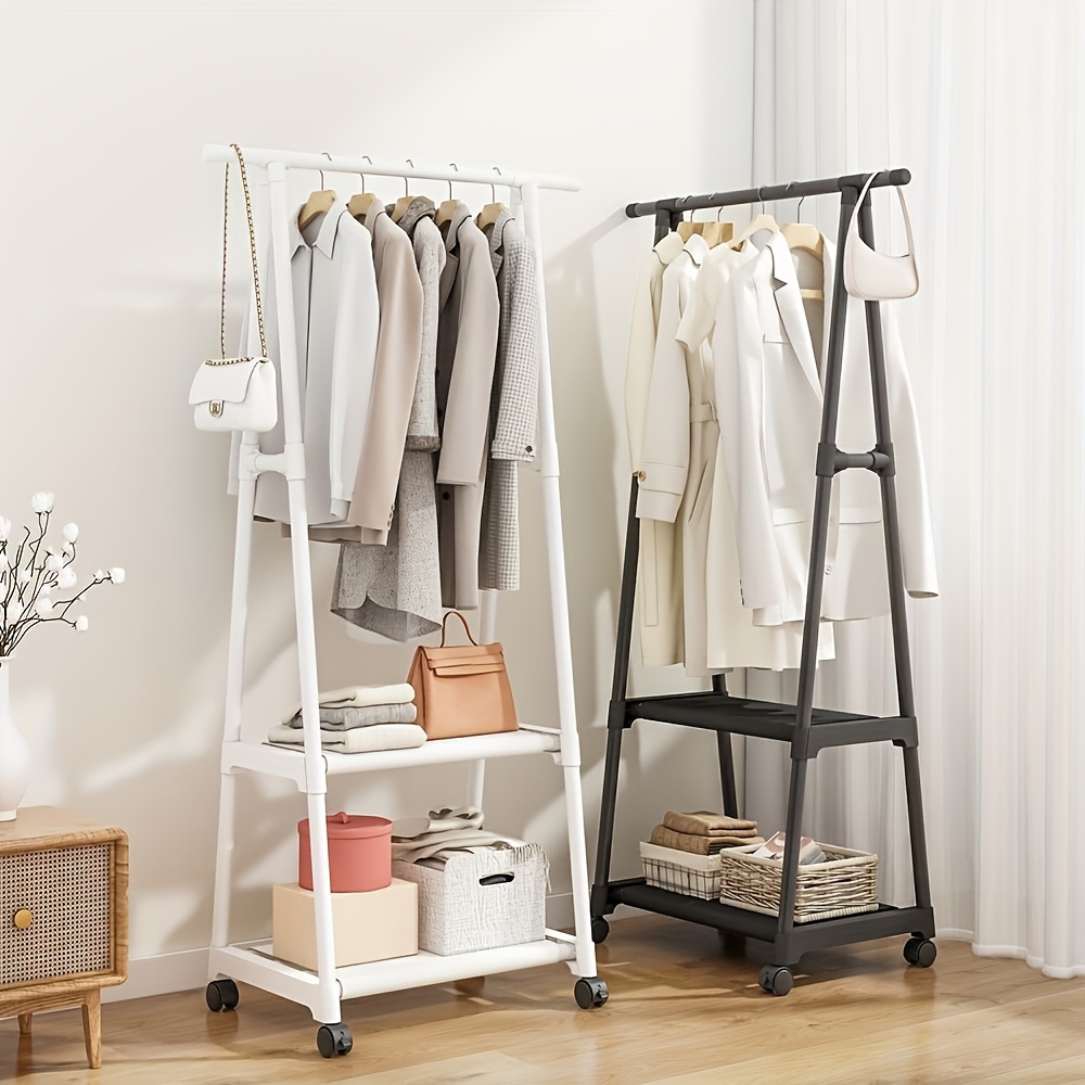 

Multi-functional Metal Garment Rack With Wheels, Freestanding Storage Organizer For Clothes And Coats, Mobile Multi-tier Shelf For Home, Kitchen, Organization