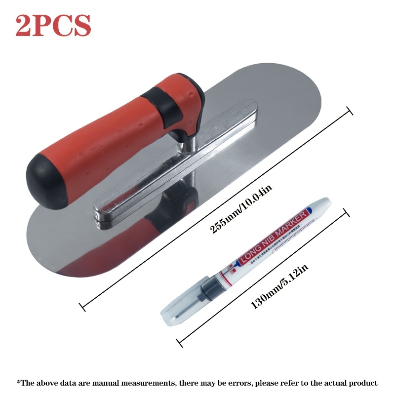 TEMU Espátula de acero inoxidable de 11" x 4", herramienta para albañilería + lápiz, para hormigón, cemento, paneles de yeso, pintura y trabajos de