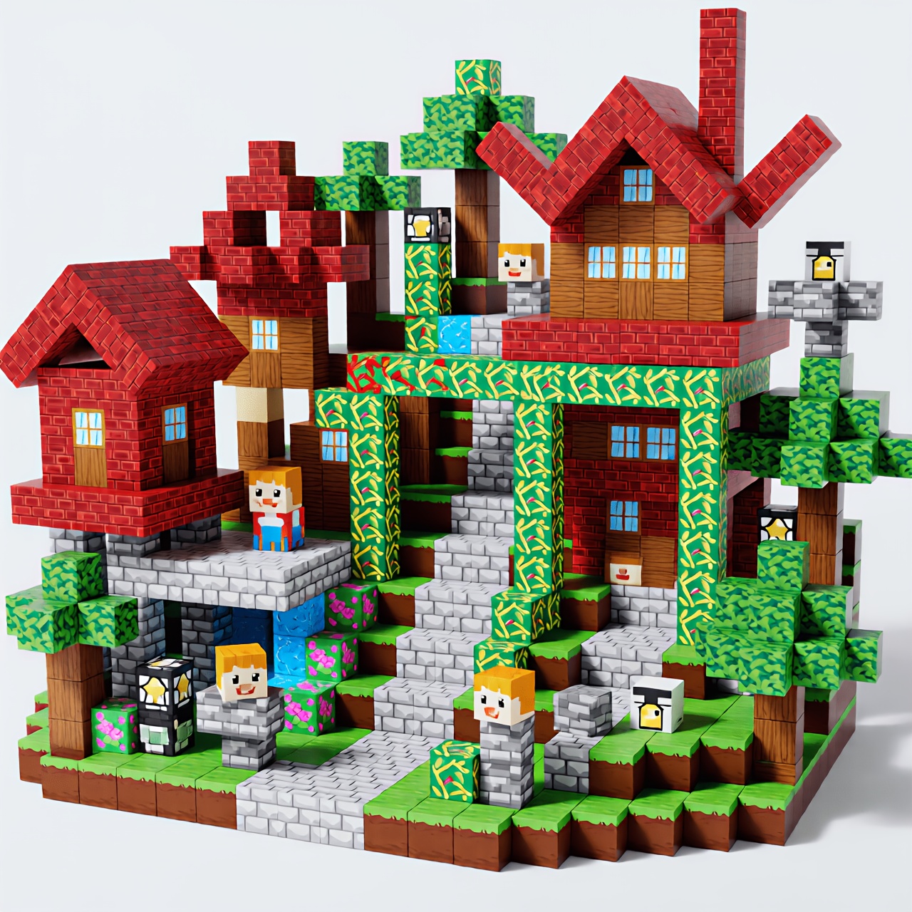 500pcs Colorful 3D Wooden Blocks Creative Puzzle Toy for Kids