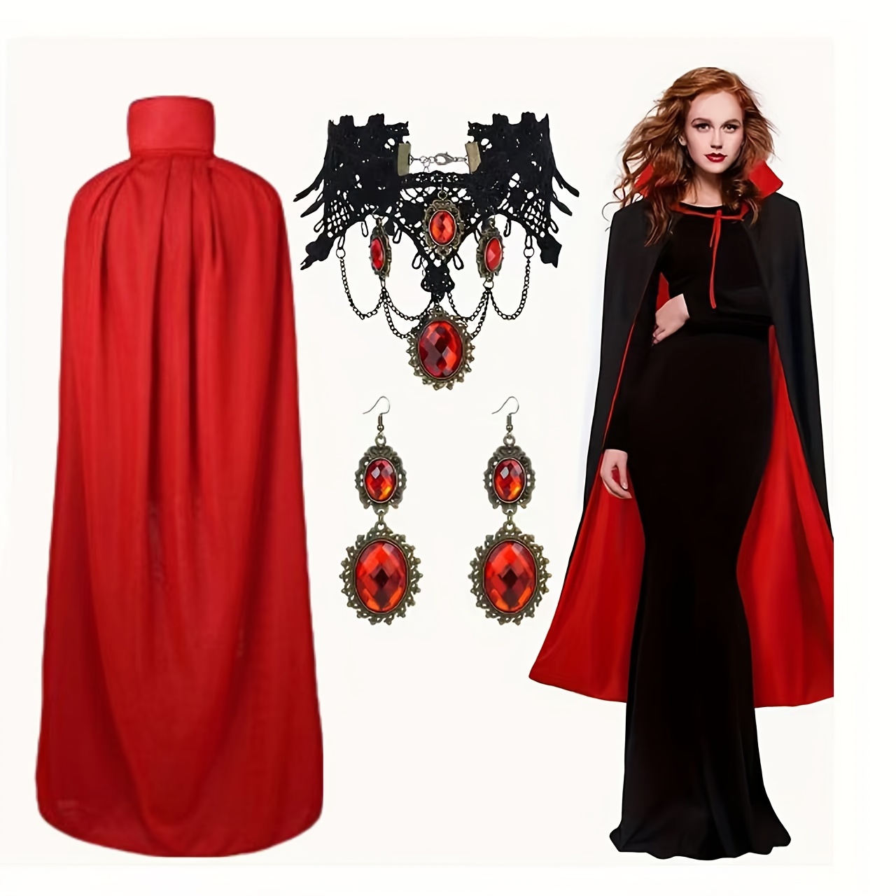 

3pcs Set, Adult , Polyester, Includes And Necklace, For , , Bridal , Halloween & Easter