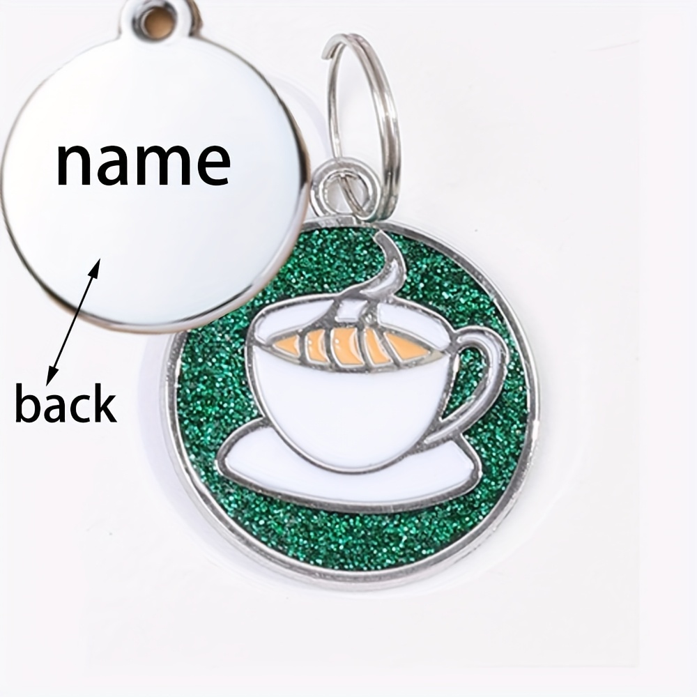 Customizable Coffee Cup-Themed Dog Tags