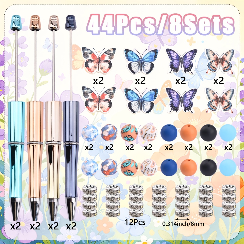 Temu – TEMU 8 Sets Of Purple Floral Ballpoint Pen Sets