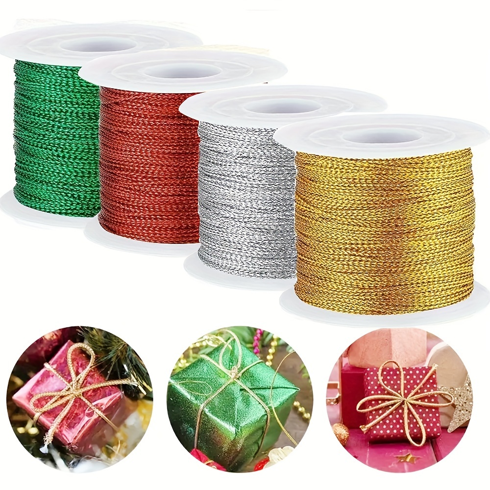 

Cordon Métallique de 22 - Corde d'Artisanat en Polyester pour Bijoux DIY, Ornements de Noël & Emballage de Cadeaux | Facile à et à Plier