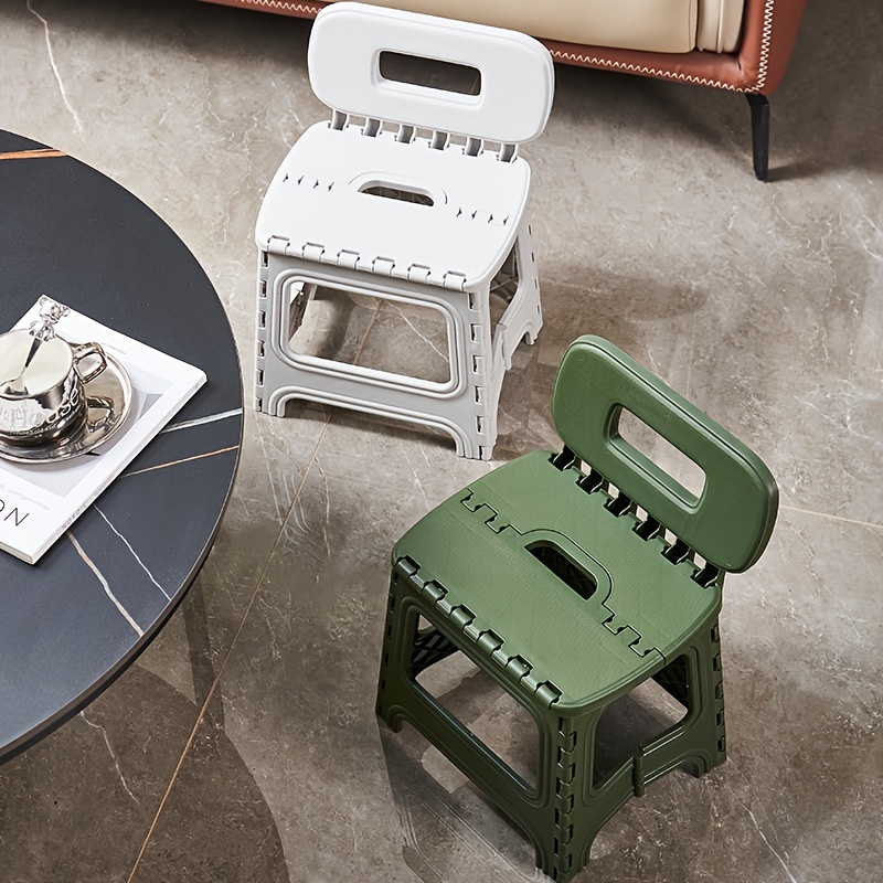 1pc heavy duty folding step stool one flip opening lightweight sturdy laundry stool space saving design for   car trunk compact storage ideal for kitchen bathroom bedroom car white   essentials foldable design sturdy construction Product details 1