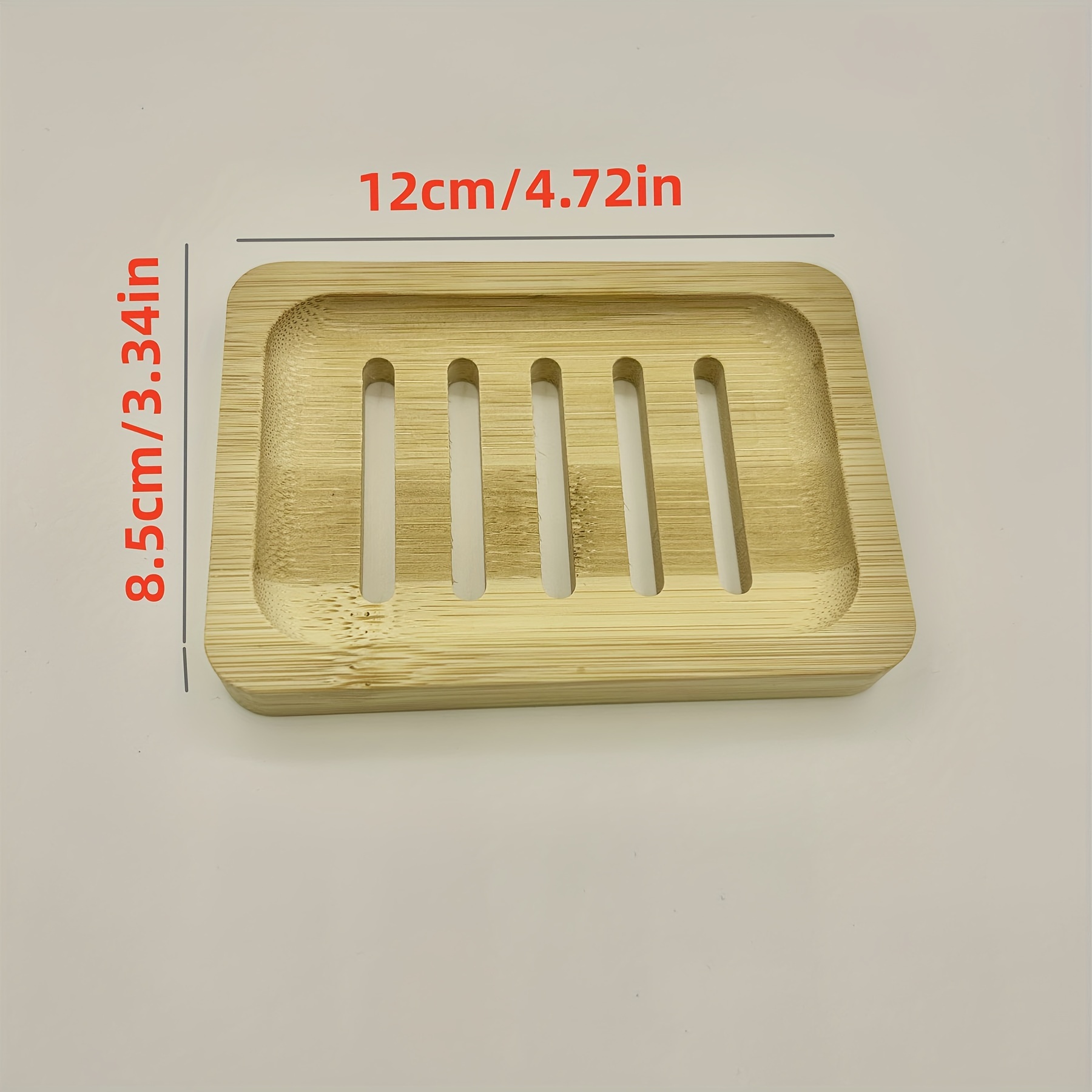1pc High-quality Wooden Soap Dish With Self Draining Tray - Rectangular For Shower, Bathroom And Kitchen