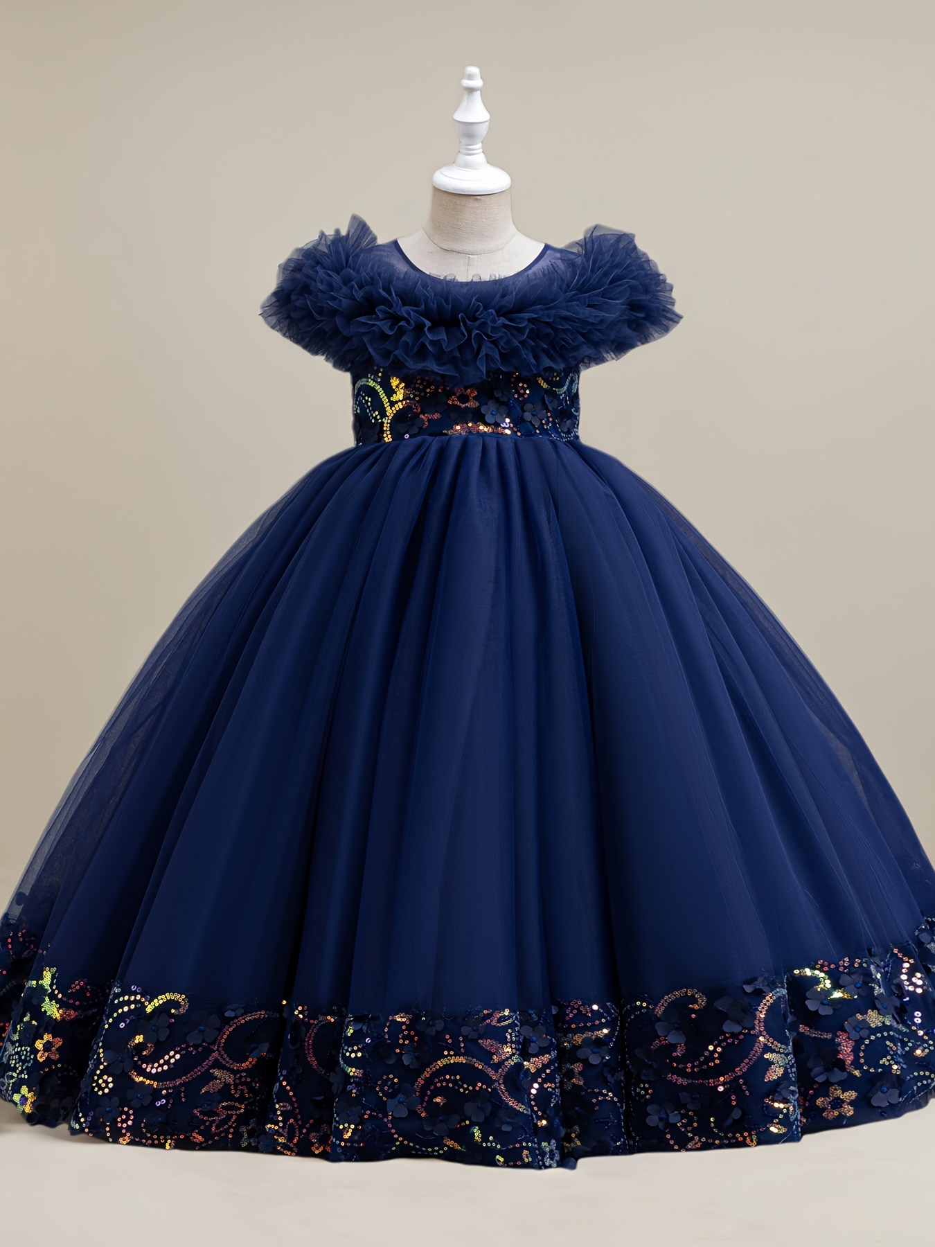 slim fit dress slacks Modest Teens Long Prom Dress Freshman Two Piece Lace Tulle Formal Dress main image 1