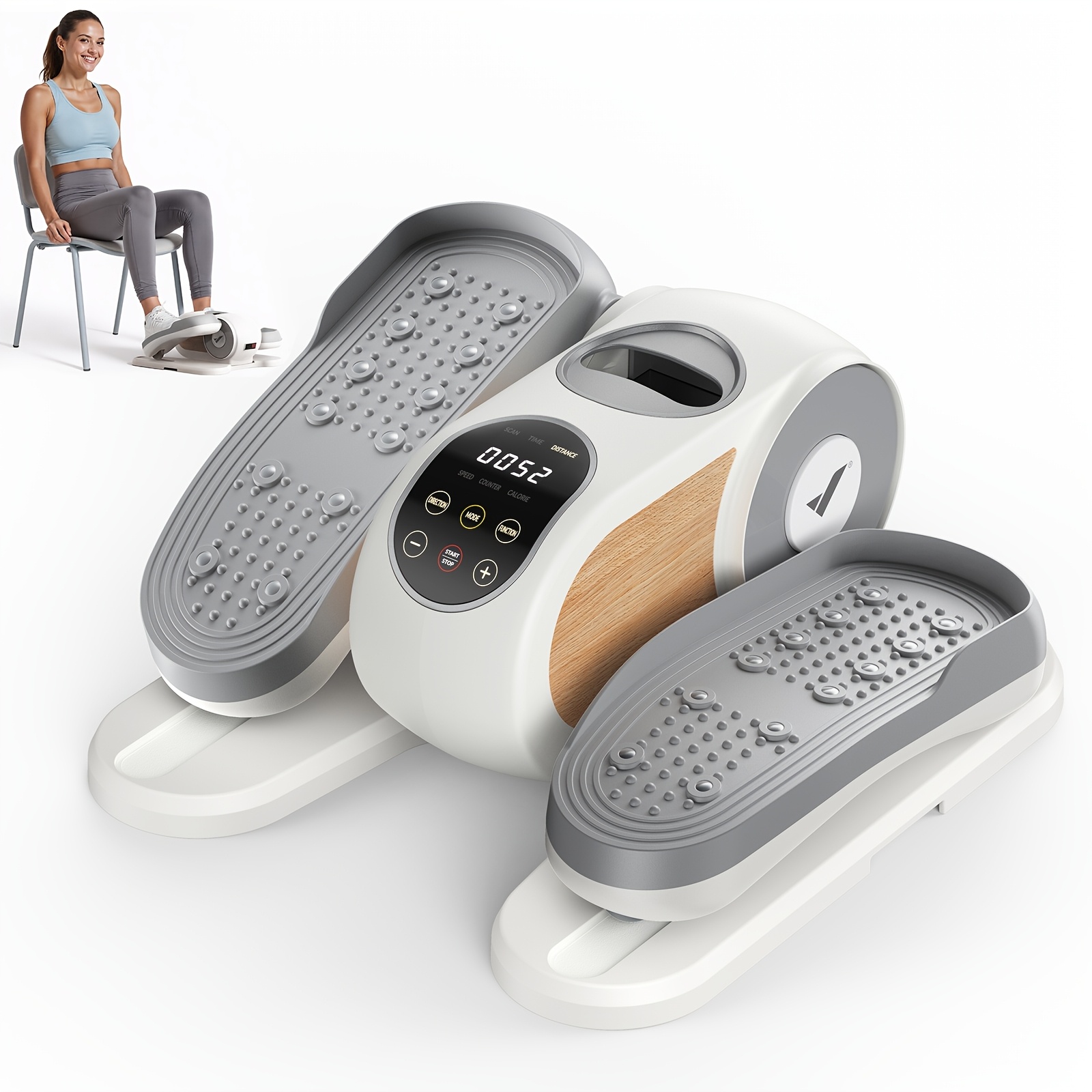 MERACH Under Desk Elliptical Machine, Leg Exerciser While Sitting For Seniors With Remote Control & 12-Speeds, Quiet Portable Electric Seated Pedal Exerciser Machine For Home Office, Without Battery - Image 5
