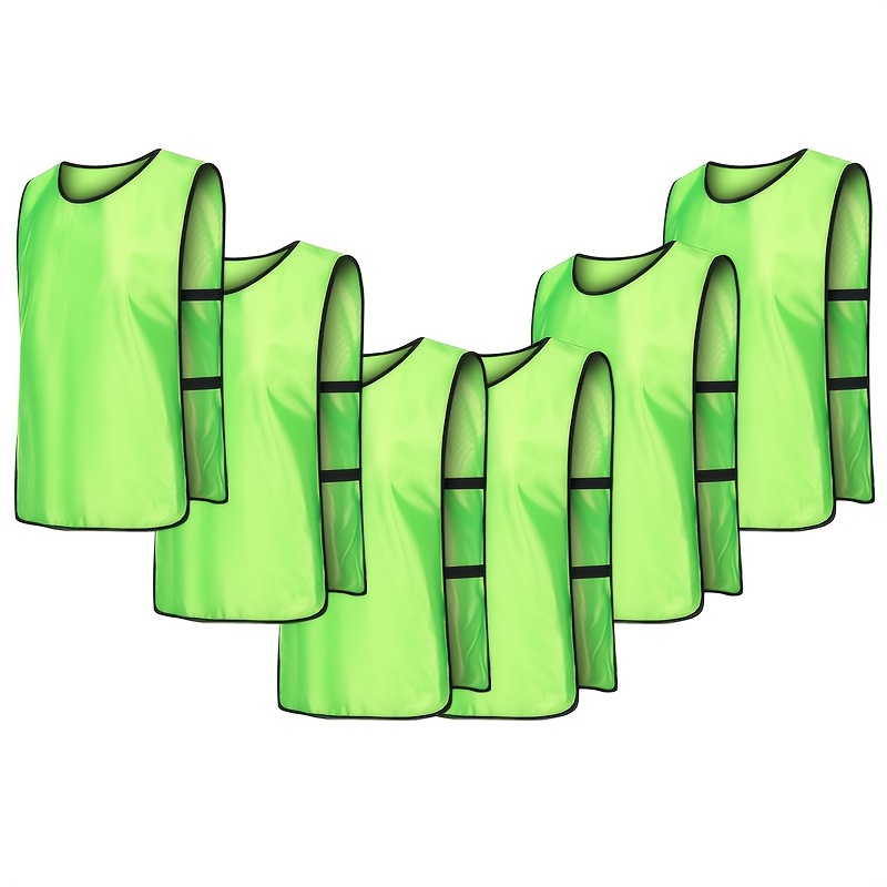 TEMU Rowing Dream Obm 6pcs Match Uniform Football Basketball Training Vest Adult Team Group Sports Expansion Activity Vests With Side Elastic