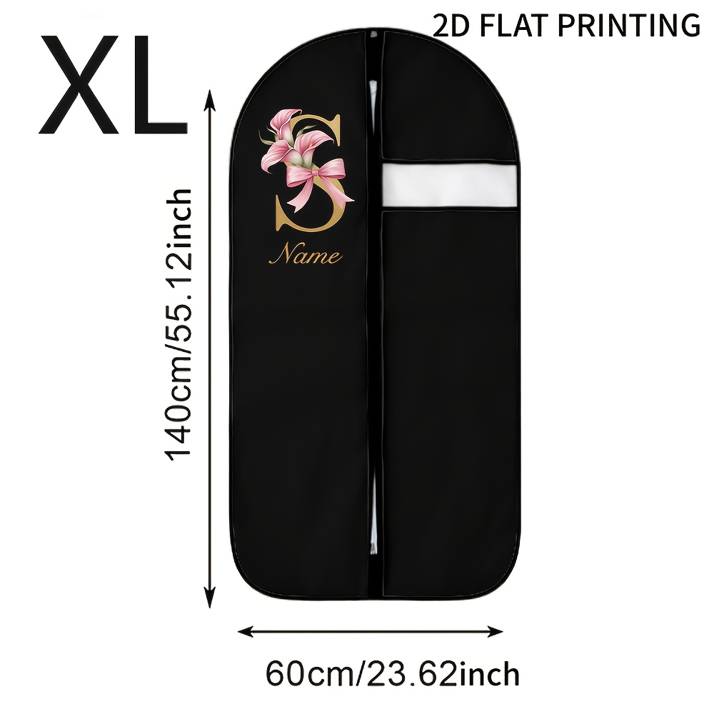 TEMU (customized) 1pc, Customizable Name Clothing Storage Bag - Wedding And Travel Clothing Organizer, Creative , Light Luxury Floral Pattern, With