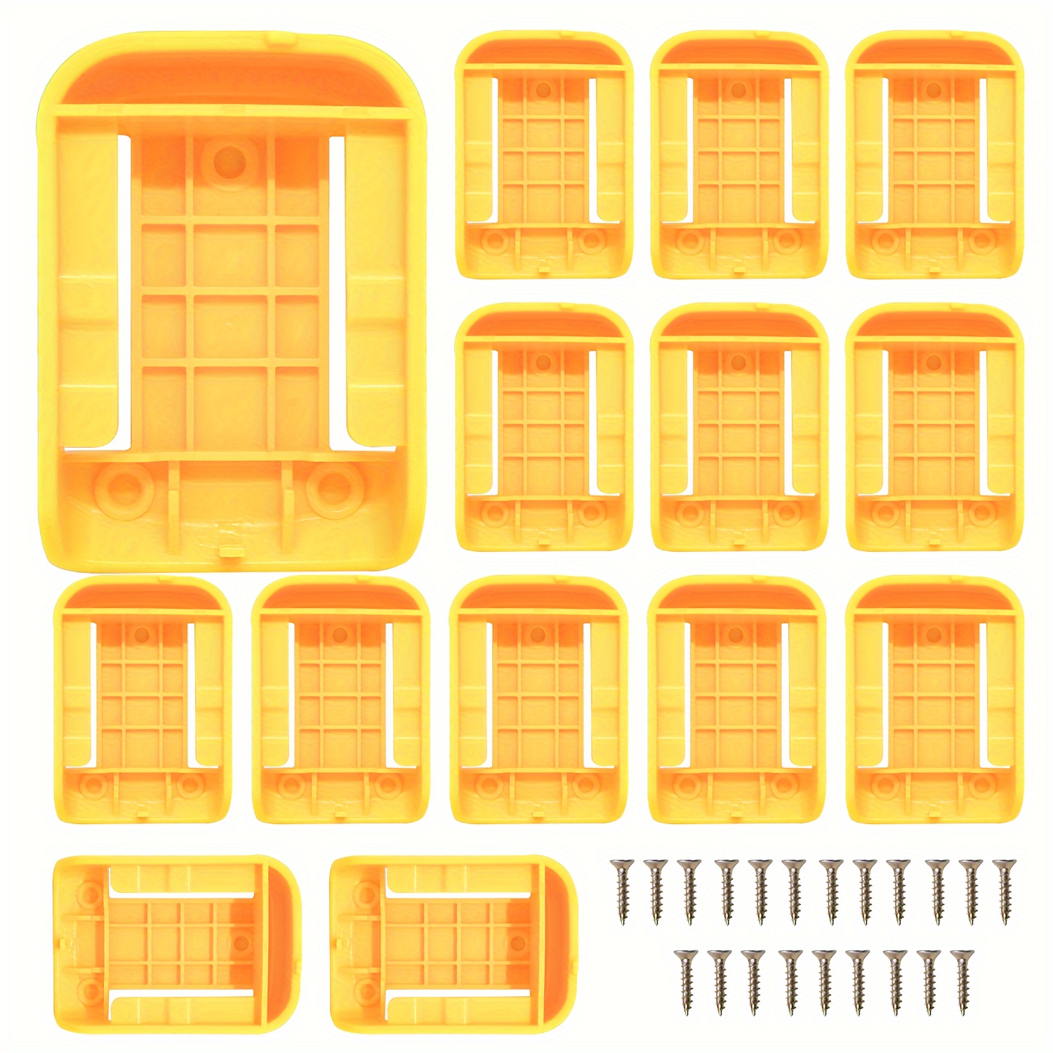 

14pcs Battery Holders For Dewalt 20v Mount Dock Fit For 20v 60v Max Yellow (no Battery)