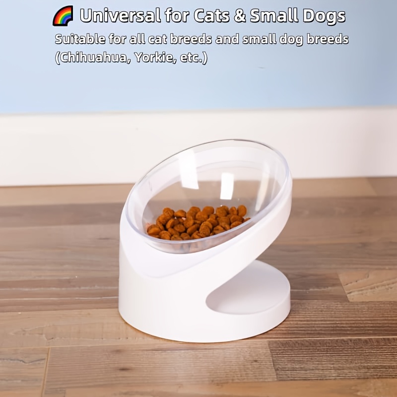 Tilted Neck-Protection Pet Bowl Set with Anti-Splash Bib