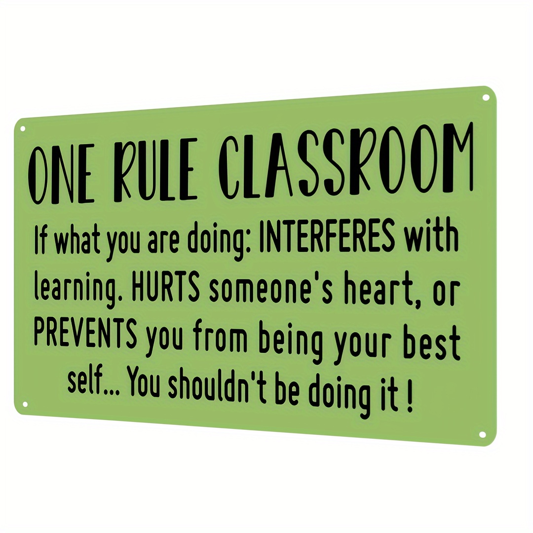 

Classroom Metal Sign, 12x8 Inch Wall Hanging Decorative Tin Plaque - Multipurpose Vintage-inspired Art For Room, Home, Restaurant, Bar, Cafe, Garage Decor, English Text - 1pc