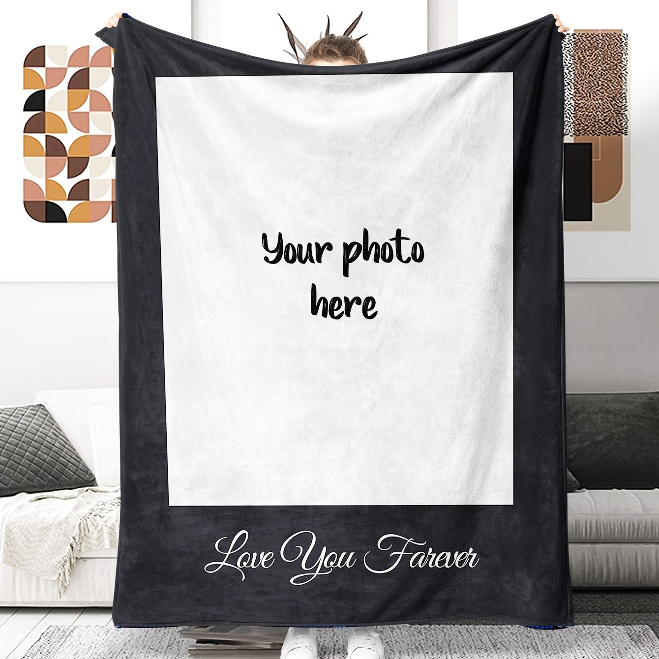 

Personalized Photo Blanket - Ultra-soft, Customizable Throw With Your Picture, Perfect Gift For Family & Friends, All-season Flannel Fleece, Reversible Design Personalised Blanket Custom Blanket