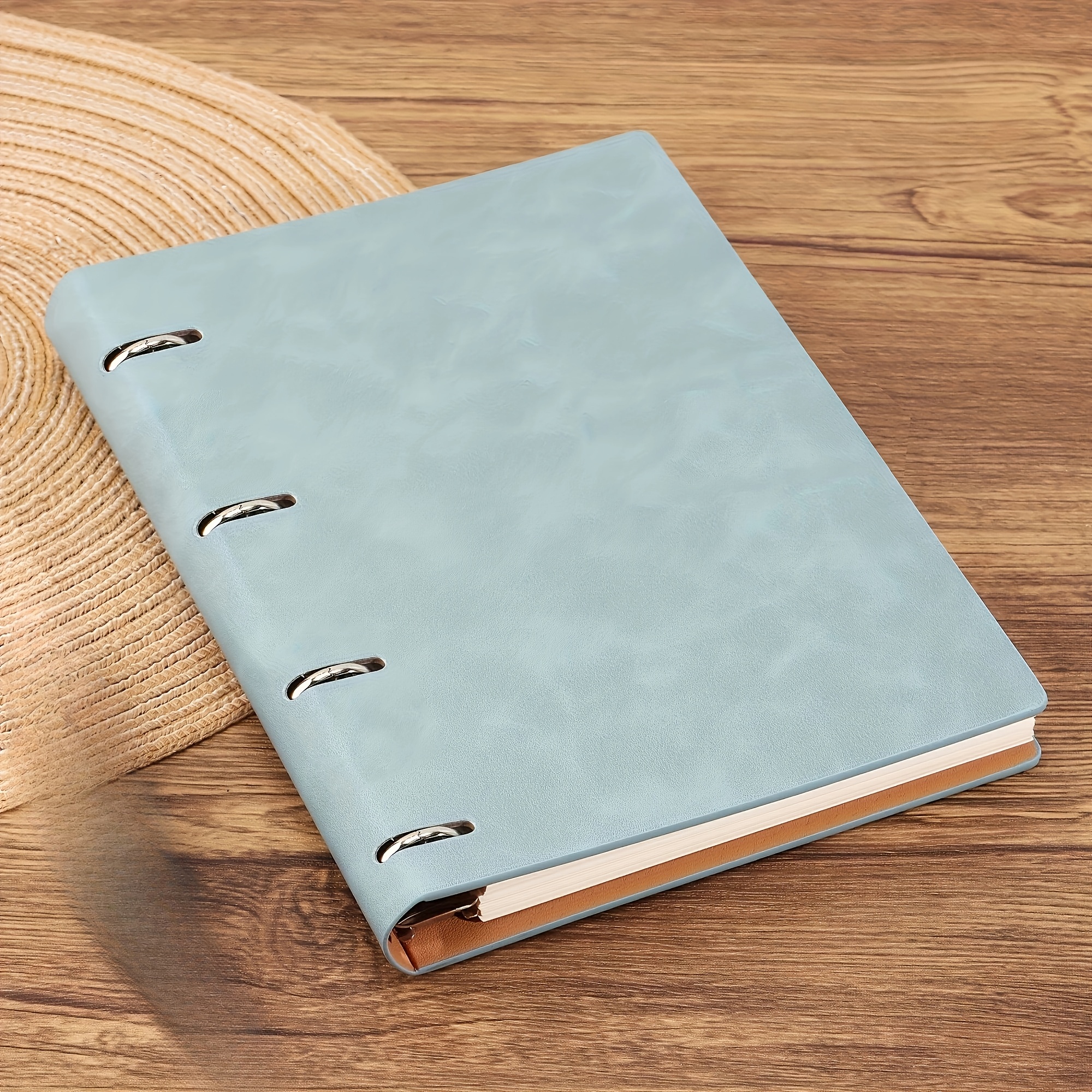 TEMU Custom A4 Loose-leaf Notebook - Personalized Diy, Easy-tear Pages, Glossy College-ruled Paper, Multiple Color Options For Study, Office, And