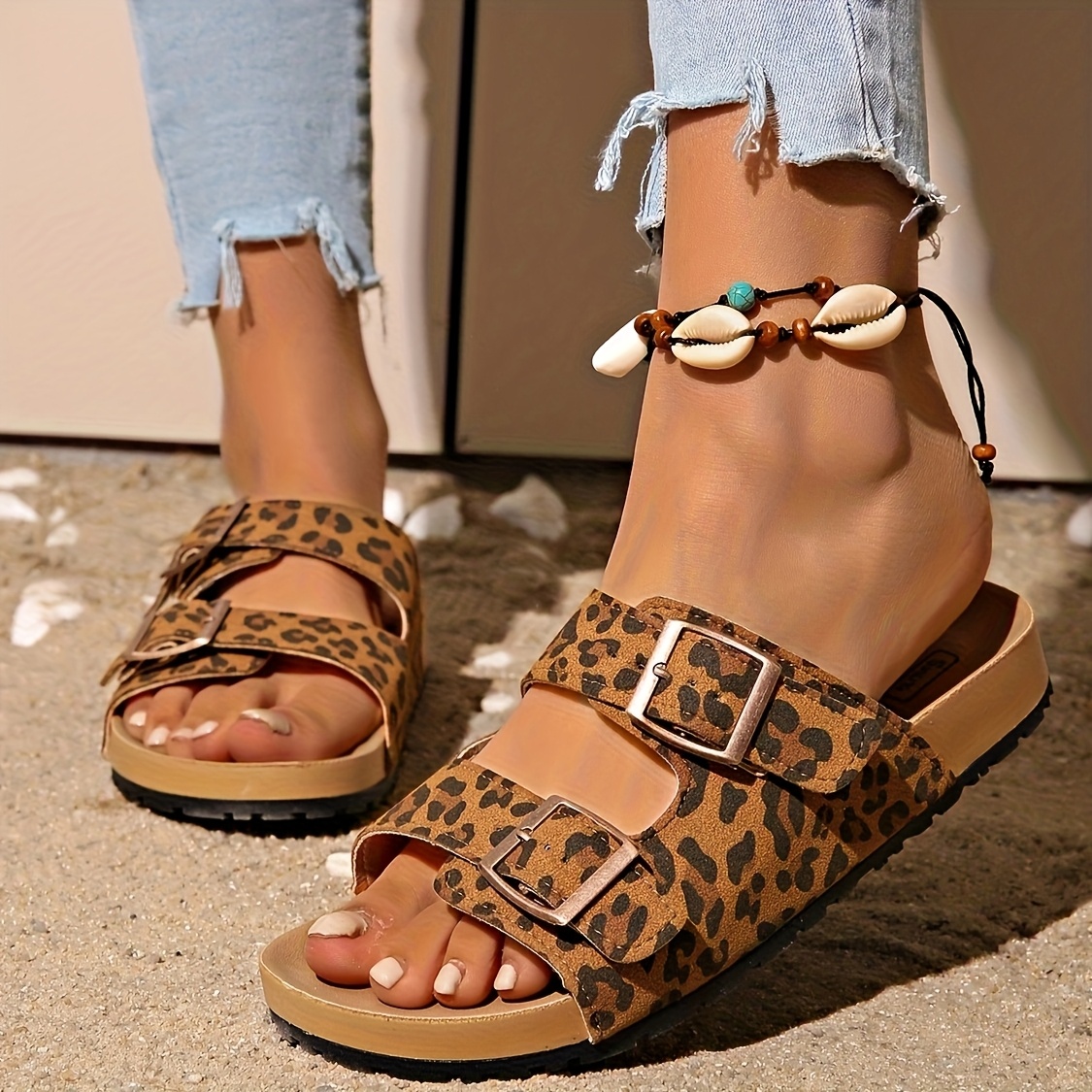 sandales   l   pour femmes boucle r glable confortables enfiler avec design bout ouvert   en tissu   semelle en caoutchouc chaussures toutes   chaussures   es   rieur sandales   l   sandales semelle en caoutchouc cn35 eu35 5 l     am   6