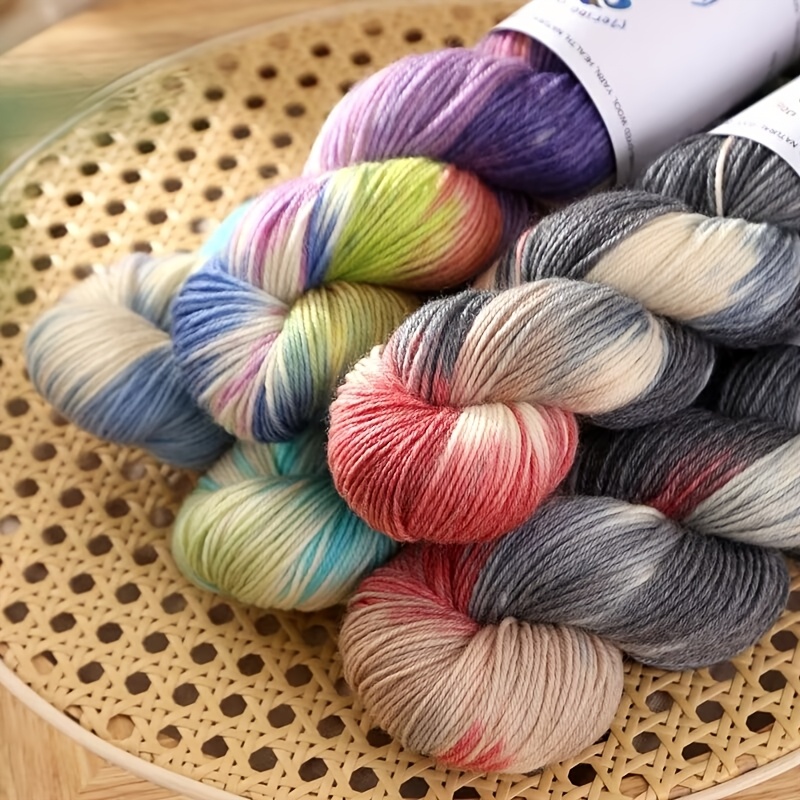 

3-pack Soft Yarn, 52% Wool, 10% Cashmere, 38% Polyester, Multicolored & Self-striping, Variegated & Ombre, 100g Each, 270m Total, For Knitting Scarves, Blankets, Sweaters, Hats, Gloves, Socks