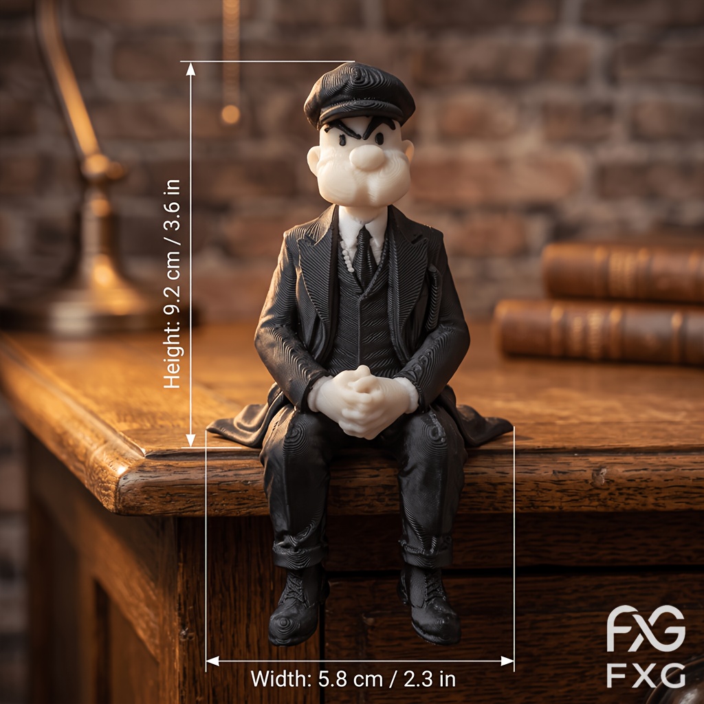 TEMU Figurine Homme de Vintage , Statue de Style Imprimée en 3D, Ornement de Bureau Texturé , Décor de Sculpture Créative pour Bureau à Domicile